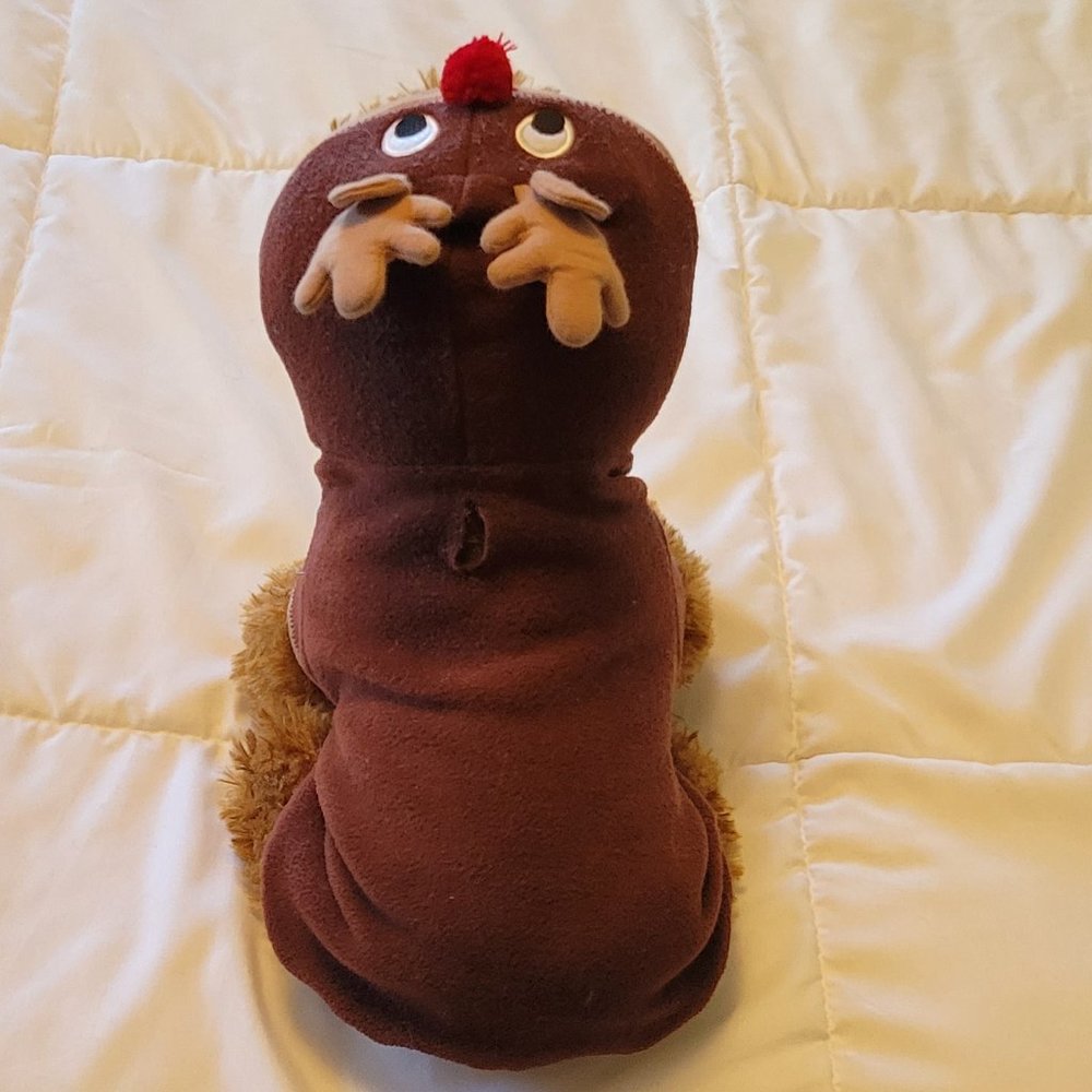 Wag-a-Tude pet holiday brown reindeer hoodie. Sz: XS